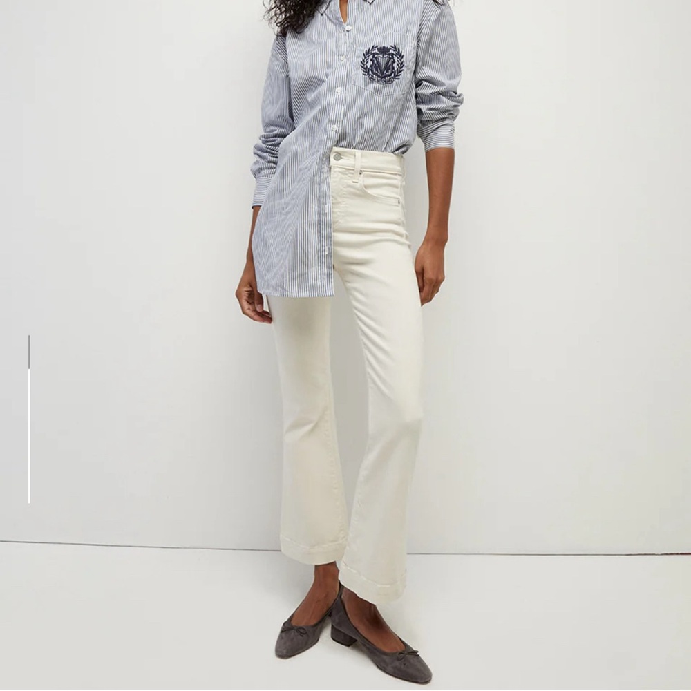 Veronica Beard Carson Kick Flare Size 31 in Ecru
